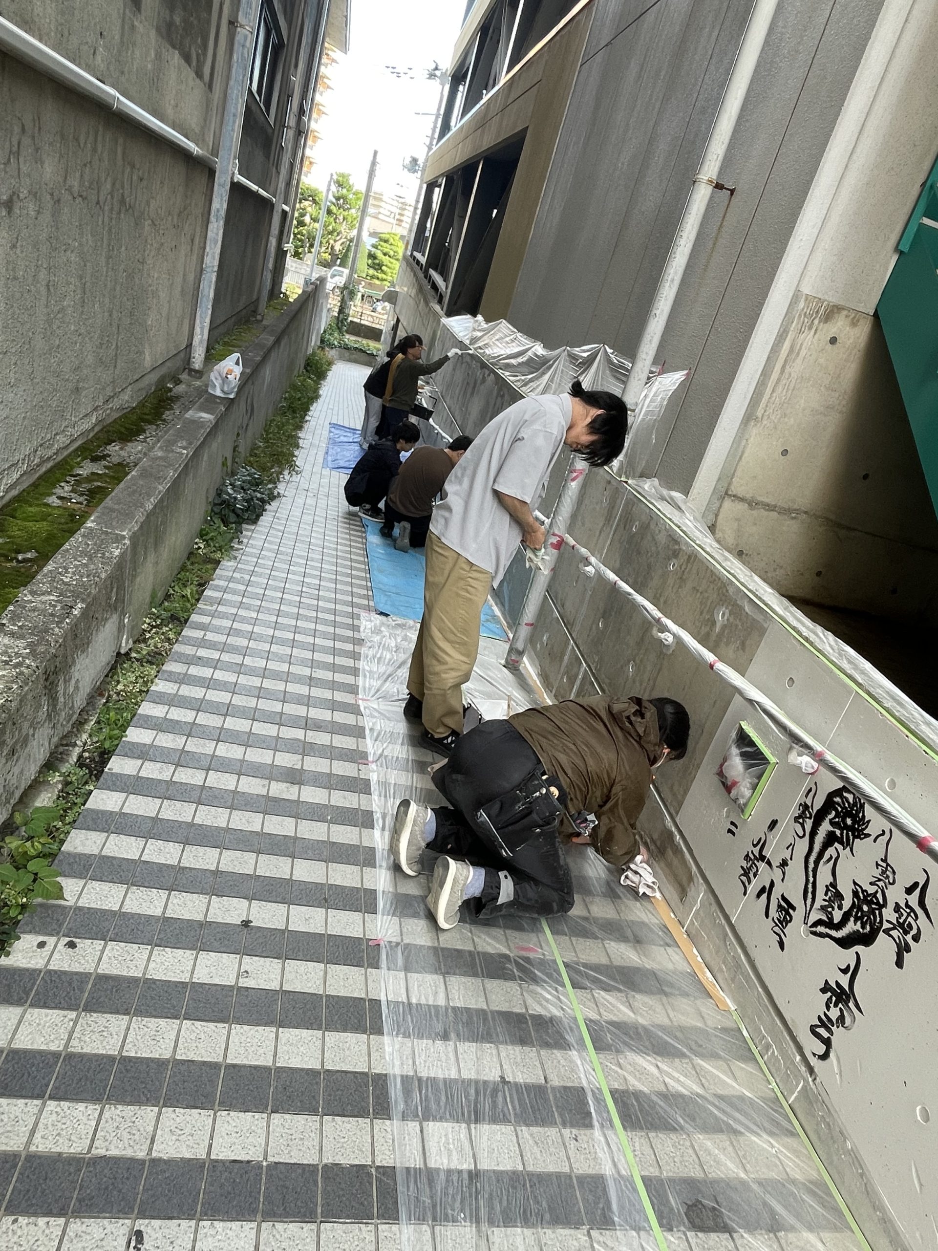 したどてスカイパーク壁面にてライブペインティング開催！